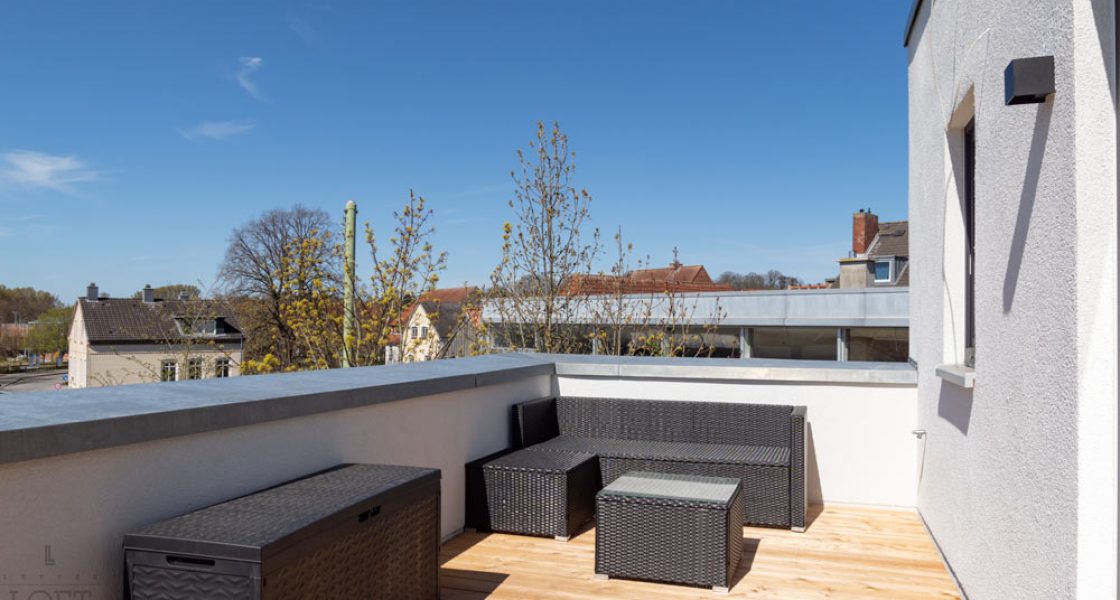 Lüttes Loft Eckernförde - Blick auf die Dachterasse